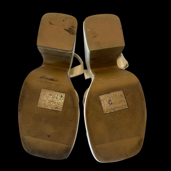 Dolls Kill Ocho Off White 5" Platform Ankle Strap Sandals Women Size 8.5 S1 - Picture 7 of 8